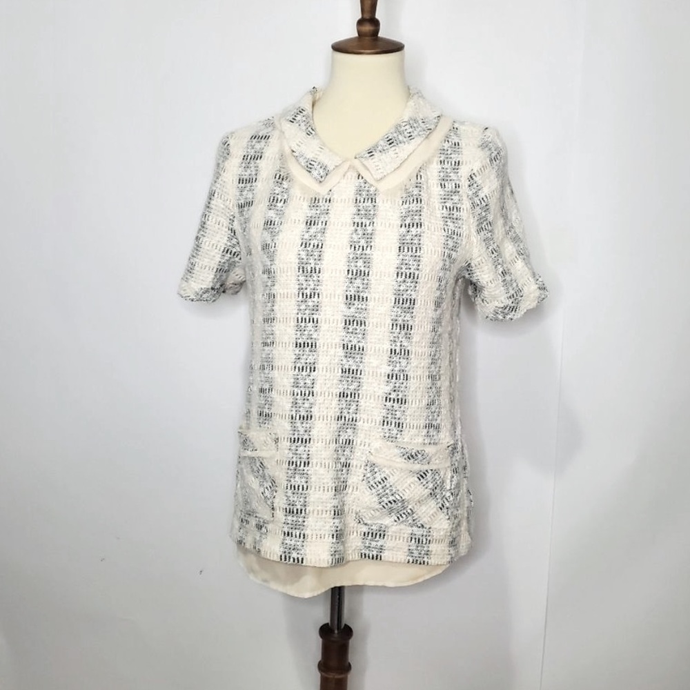 Anthropologie Postmark Cadence mixed media top large
